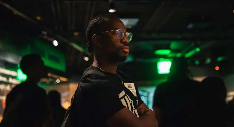 A man watching something