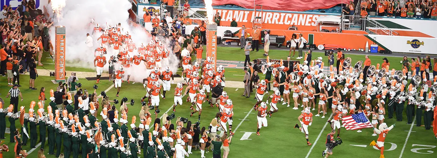 football team running out onto the field