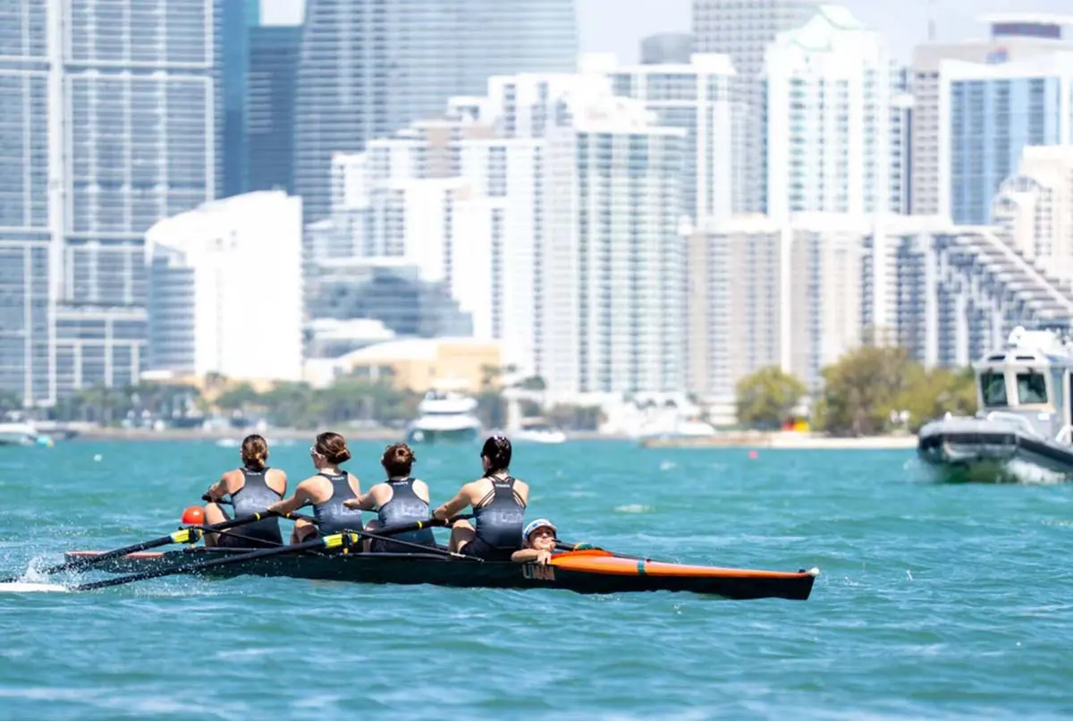 rowing team in the boat