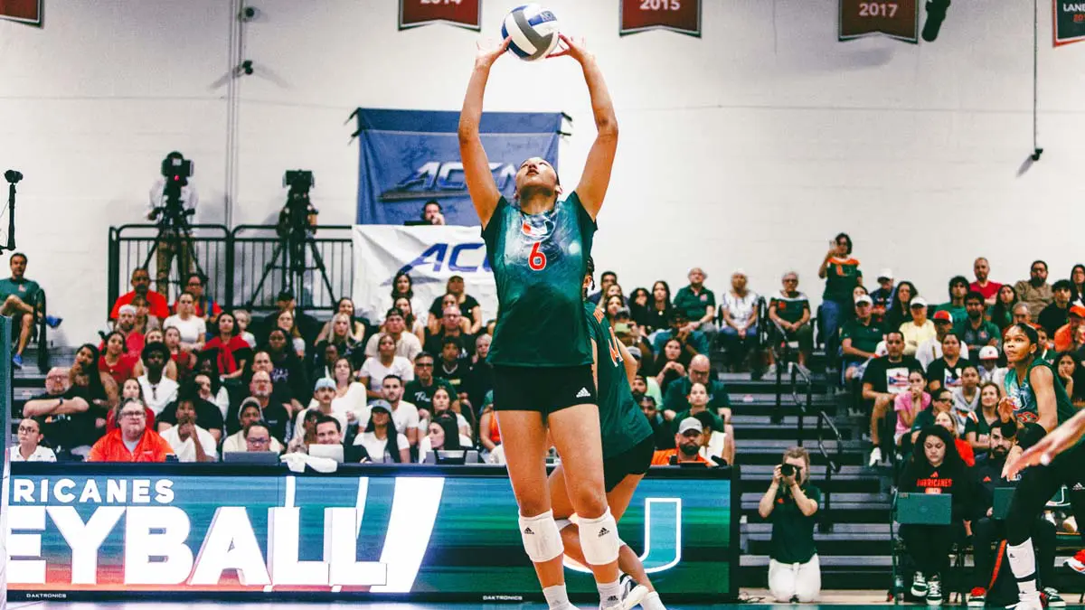 Woman playing volleyball
