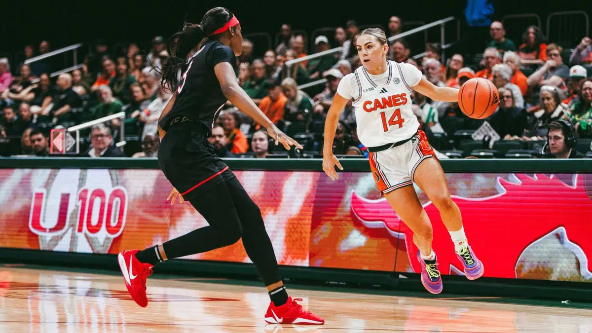 Woman playing basketball